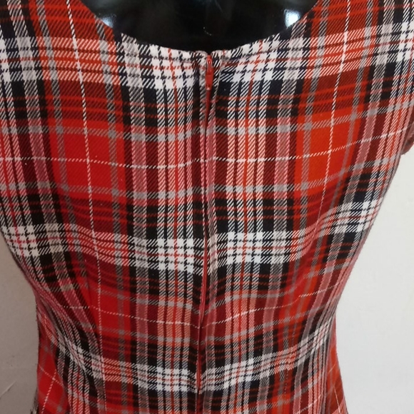 Vintage Y2K 90's School Girl Red Plaid Grunge Mini Jumper Dress sz XS S - Picture 5 of 8